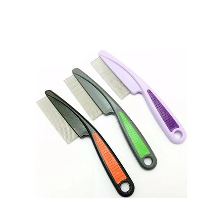Suministros para mascotas Cepillo para quitar piojos y pulgas, peine de acero inoxidable, peine antiparasitario para abrir nudos, peine para el cuidado de perros y gatos