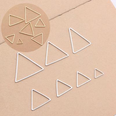 10Pcs Gold Geometric Triangle Shape Connectors Charms Fit DIY Necklace Bracelet