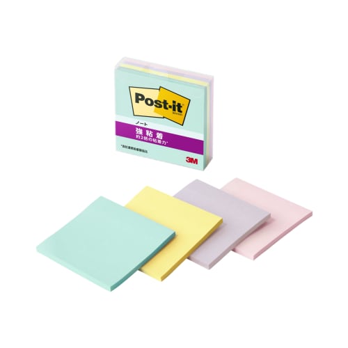 Post-It Notes Strong Adhesive Notes Multicolor 5 75 x 75mm 45 Sheets 4 Colors 1 Pad Each Clear Case 654SS-MC-5