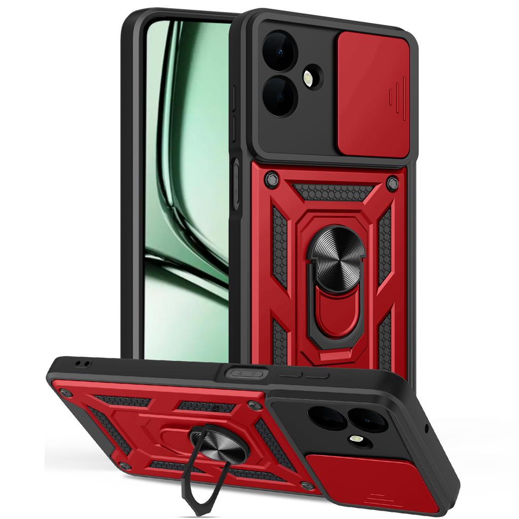 AMORUS For Samsung Galaxy A07 4G Case Kickstand PC+TPU Phone Cover with Camera Lens Slider