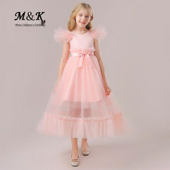 2026 Girls' Formal Mesh Princess Long Dress for Parties and Shows