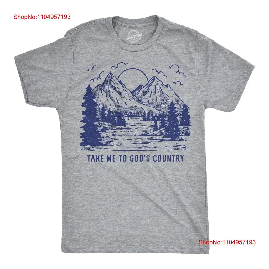 Herren Lustiges T-Shirt Bring mich in Gottes Land Sarkastisch Natur Neuheit vintage Gewaschen Leicht Weich mode homme Stilvoll