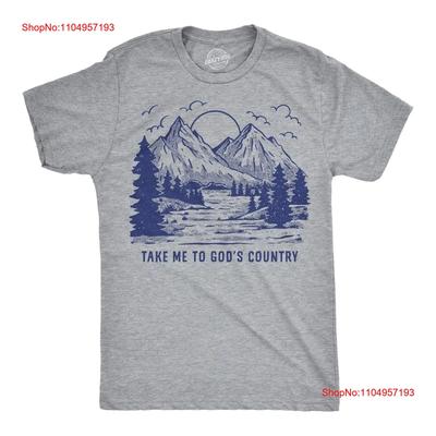 Mens Funny T Shirt Take Me To Gods Country Sarcastic Nature Novelty Vintage Washed Slightly Soft Fashion Homme Stylish