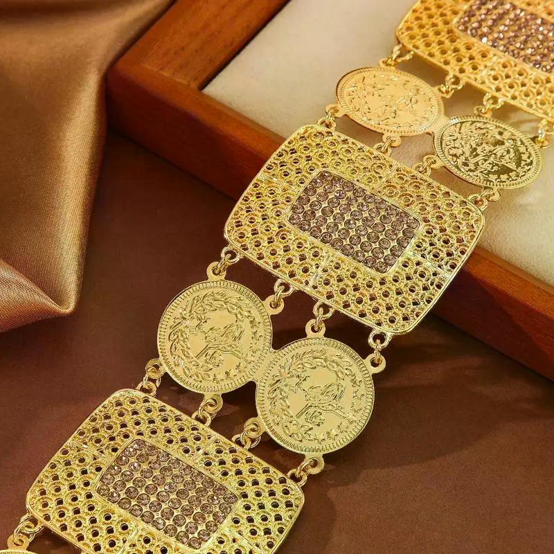 Moroccan-Style Belt Jewelry Chain Metal Hollowed-Out Geometric Pattern Vintage Wedding Dress Performance Belt