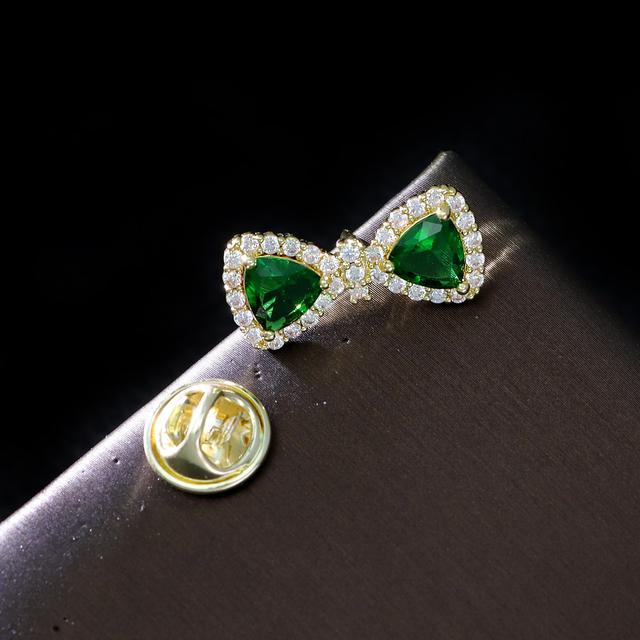 

Новая брошь на воротнике с бантом из кубического циркония, брошь зеленого и красного цвета, модные украшения, элегантные свадебные аксессуары