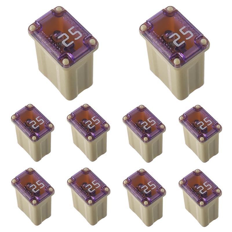15A 20A 25A 30A 40A 32V Slow Blow FMM MCASE Type Fuses Micro Female Cartridge Fuses Low-Profile Fuses Kit(Pack of 10pcs)