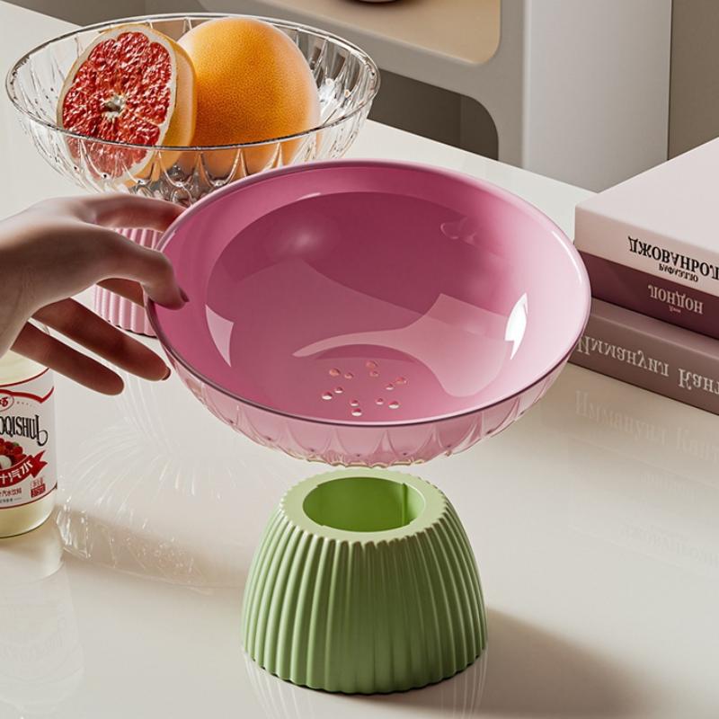 Elegant Large Washable Fruit Bowl With Pedestal - Chic, Hygienic Tabletop Organizer And Decorative Centerpiece