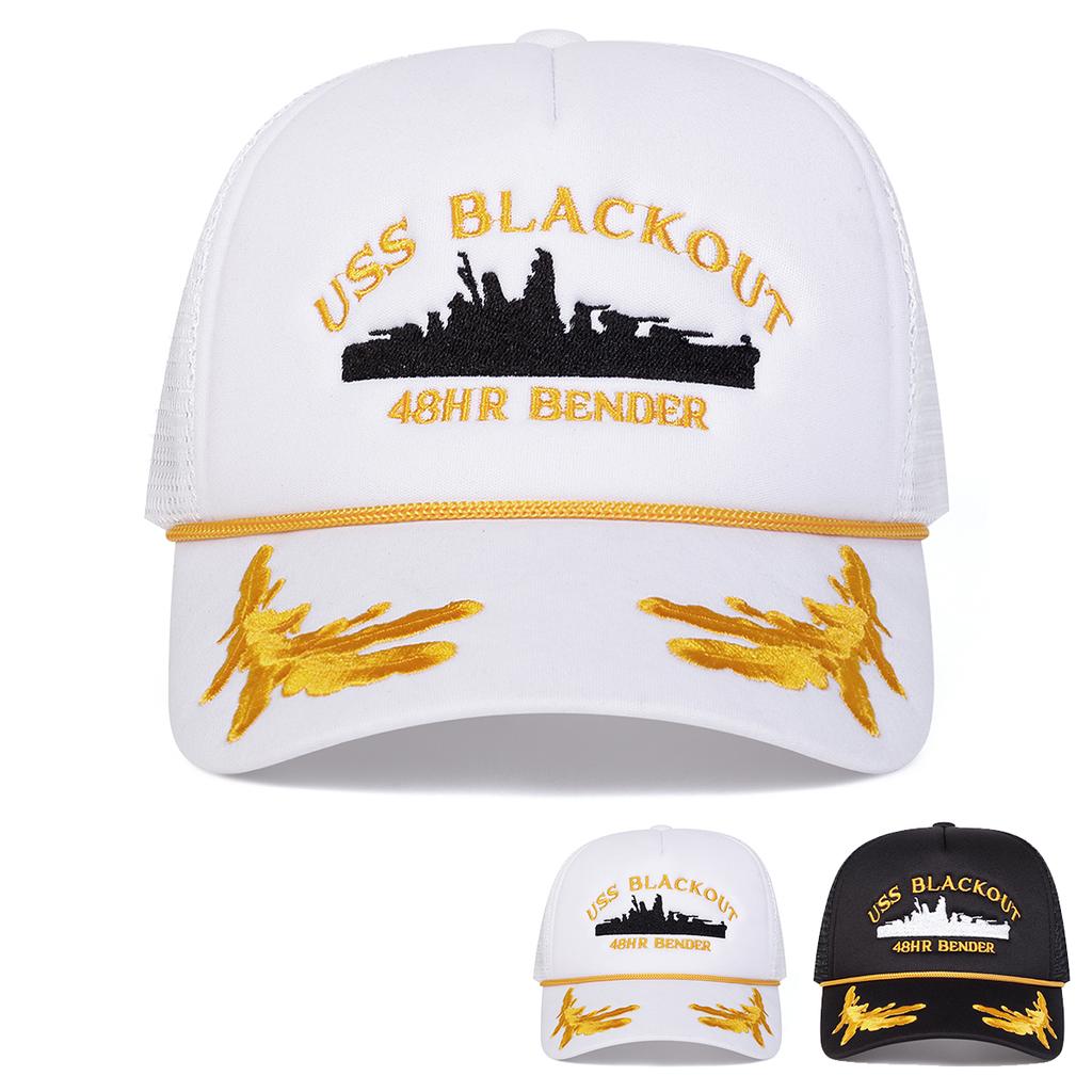 Unisex USS BLACKOUT Letter Embroidery Baseball Net Caps Spring Summer Outdoor Adjustable Casual Hats Dad Hat Sunscreen Hat