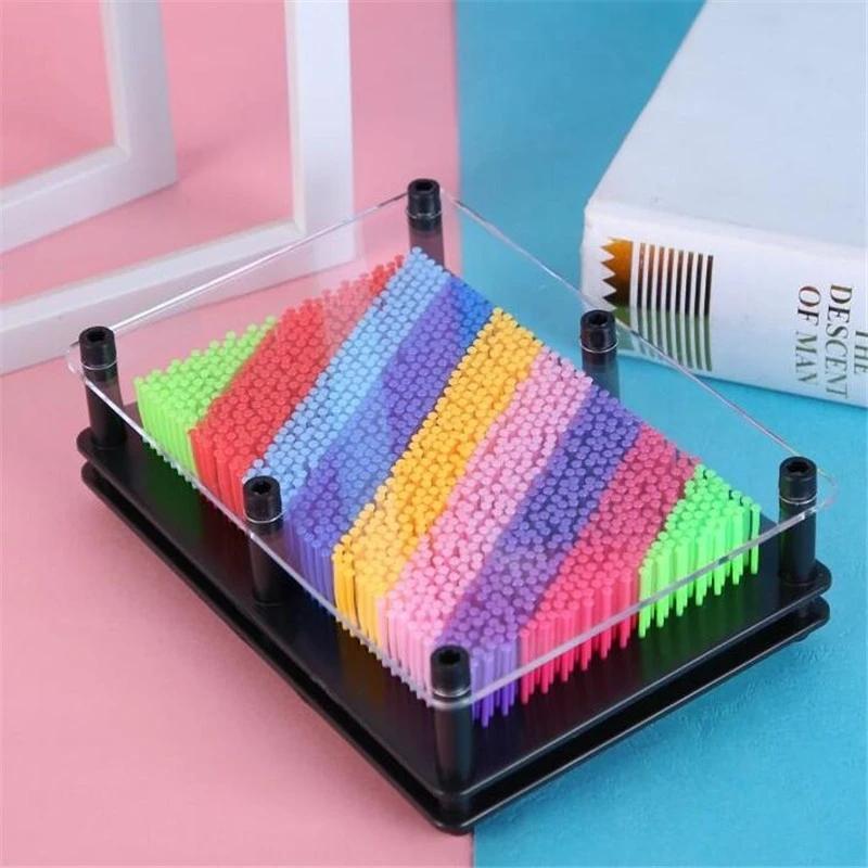 3D Pin Art Drawing Playthings Needle Plate Painting Toy Stress Relief Creative Decorative Pin Screen Carving Painting designed for Children Present