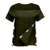 Women's Post-operative Short-sleeved Color Shirt With Shoulder Zipper And Side  Closure.