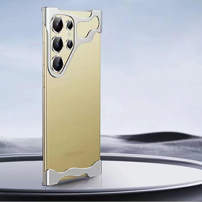 Luxury Alien Irregular Metal Phone Case For Samsung Galaxy S25 S24 S23 Ultra Plus Aluminum Bumper With Lens Film Protection Cover