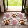 Soft plush cat claw print pad, pink and brown claw design