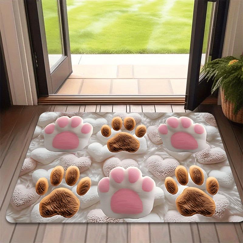Soft plush cat claw print pad, pink and brown claw design