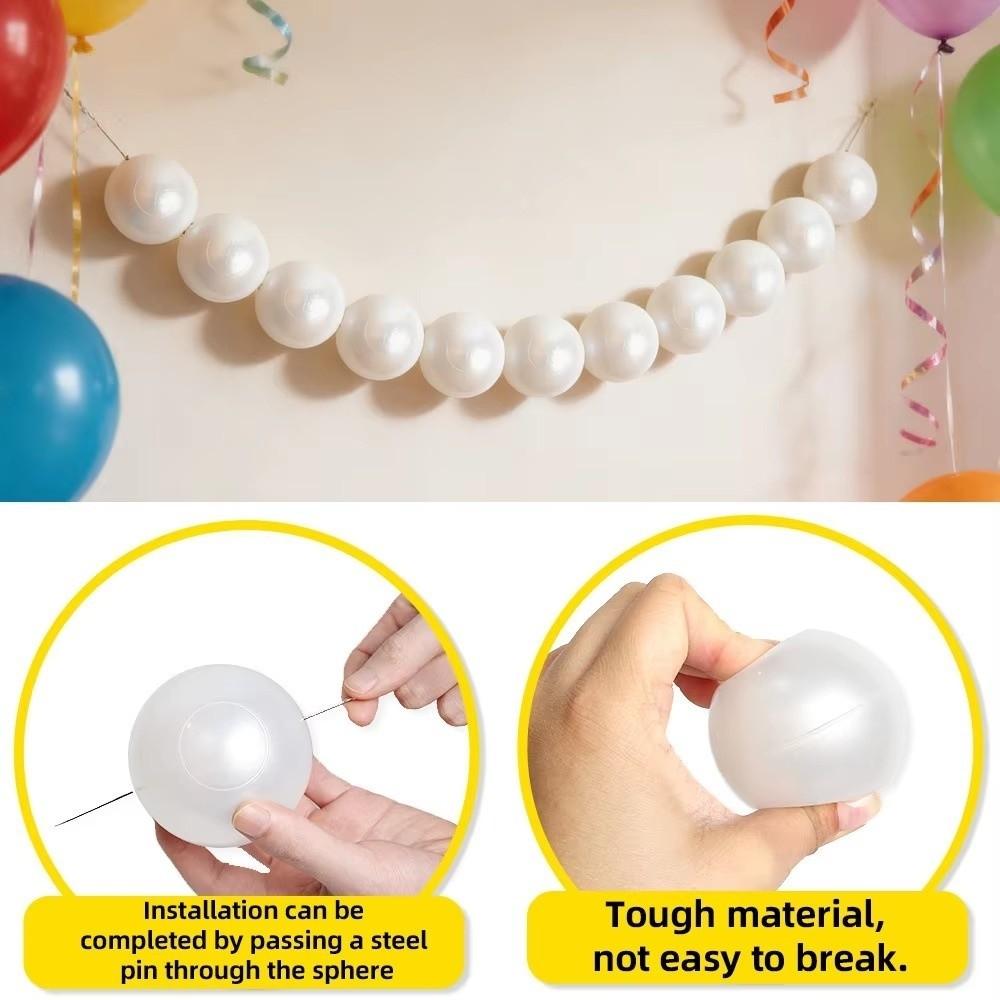 10pcs Elegant 5.5cm/8cm Faux Large Pearl Plastic Round Pearl Beaded Garland White Ball Pendant Wedding Backdrop