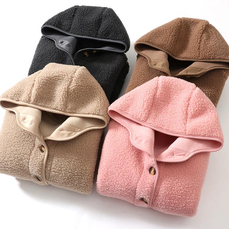 Children Lambswool Jacket Autumn Winter Fleece Warm Hooded Teens Children Fur Outerwear Daily Casual 4-18 Year Kids Tops Clothes