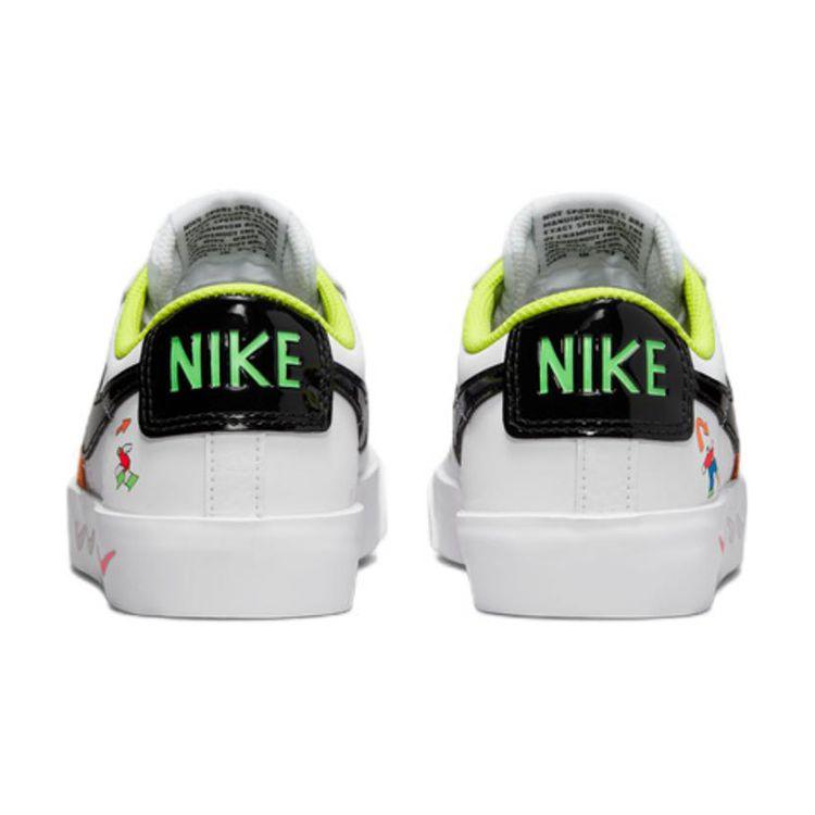 Nike Blazer Low '77 GS Big Kids Lifestyle Shoes White Black Signal Blue Orange DV1747-101