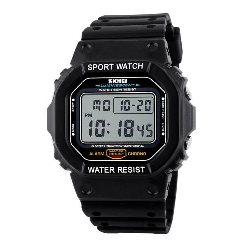 [JULIUS] JULIUS SKMEI Унисекс Квадратные Цифровые Часы 1134 BLACK