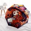 Stained Witch Wall Art: Magical Autumn DecorUmbrella, Portable 3-Fold Compact Umbrella,Christmas Gift ES454