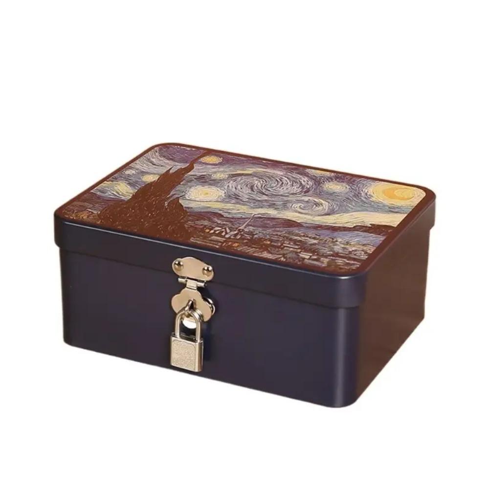 Large Capacity Locking Storage Trunk High Quality Jewelry Storage Metal Box Tinplate Box  Gift