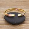 AIBEF 2021 New  Charm Rainbow Rhinestone Bangles Copper Zirconia Cuff Bracelets High Quality Jewelry Gift For Women Girls