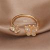 SCIONE New Fashion Butterfly Ring Ladies High-grade Luxury Zircon Butterfly Opening Forefinger Ring Jewelry
