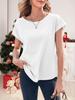 Women's Boat Neck Cap Sleeve Top Loose Fit Lightweight Basic Casual Tee