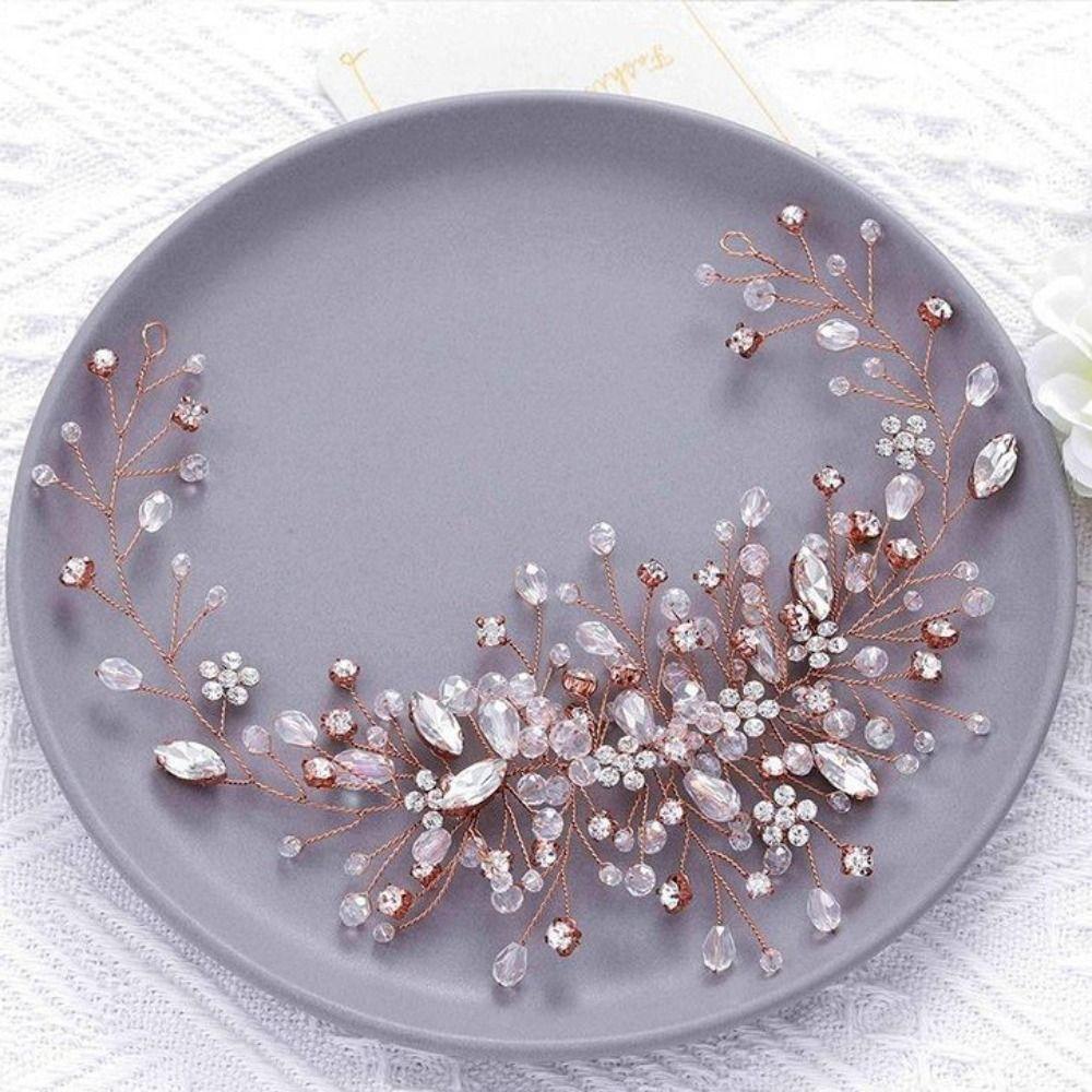 

Rhinestone Headband Transparent Garland Elegant Hair Accessories Wedding Photos