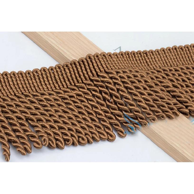 6Yards/Lot Silk Tassel Fringe Shiny Quality Lace Ribbon Trim 10CM Long Braid Tassel Rope Sewing Garment Shoes Bag Gold Fringes