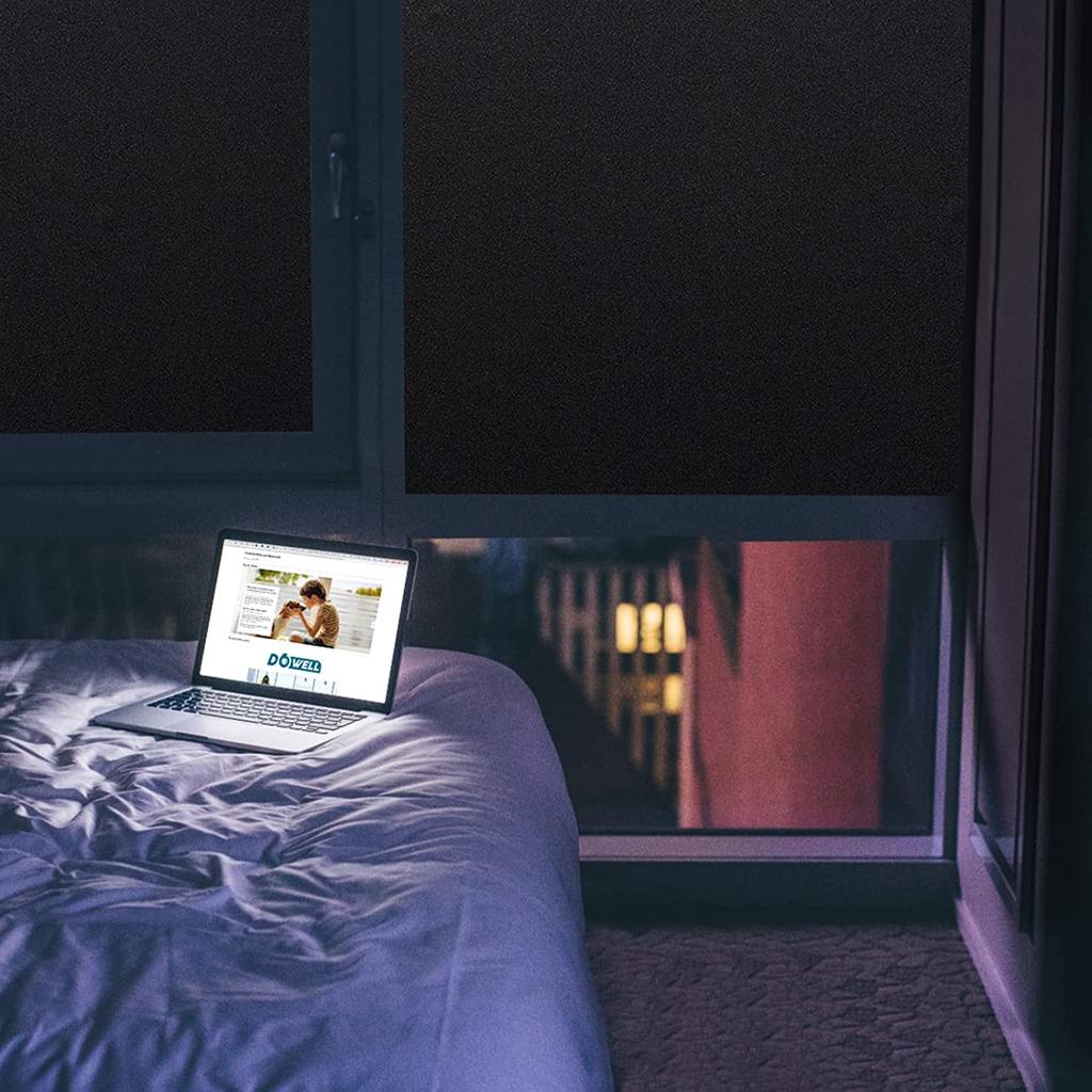 Szeroka 75/90 cm matowa zaciemniająca folia okienna prywatność zdejmowana bez kleju statyczne naklejki okienne do blokowania światła matowa