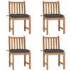 Day and Night - Day and Night Garden Chairs 4 Units Solid Teak Wood with Cushions