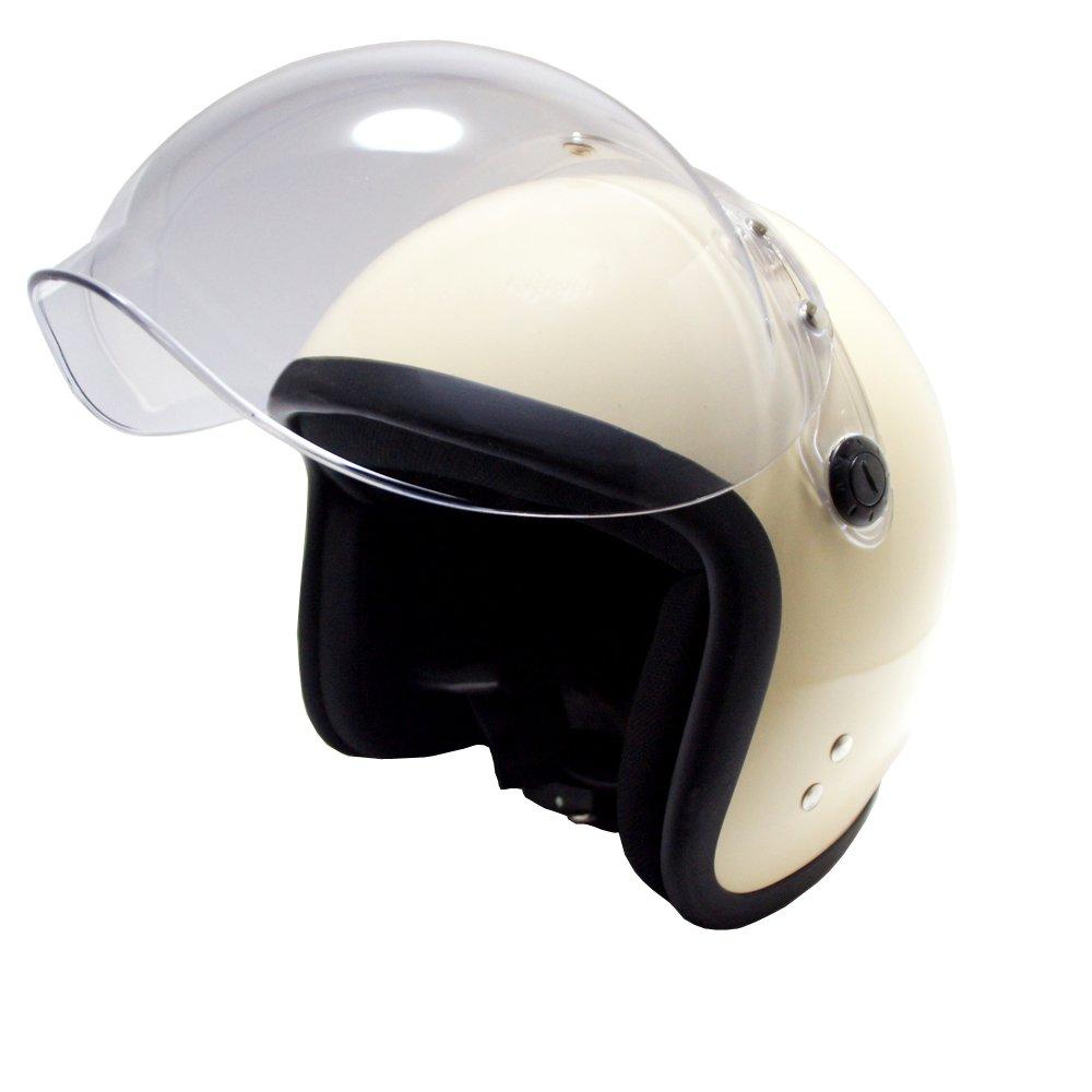 Motorcycle Jet Helmet with Bubble SG Mark One Size Fits B&B Shield, Certified, Ivory, All, BB-004