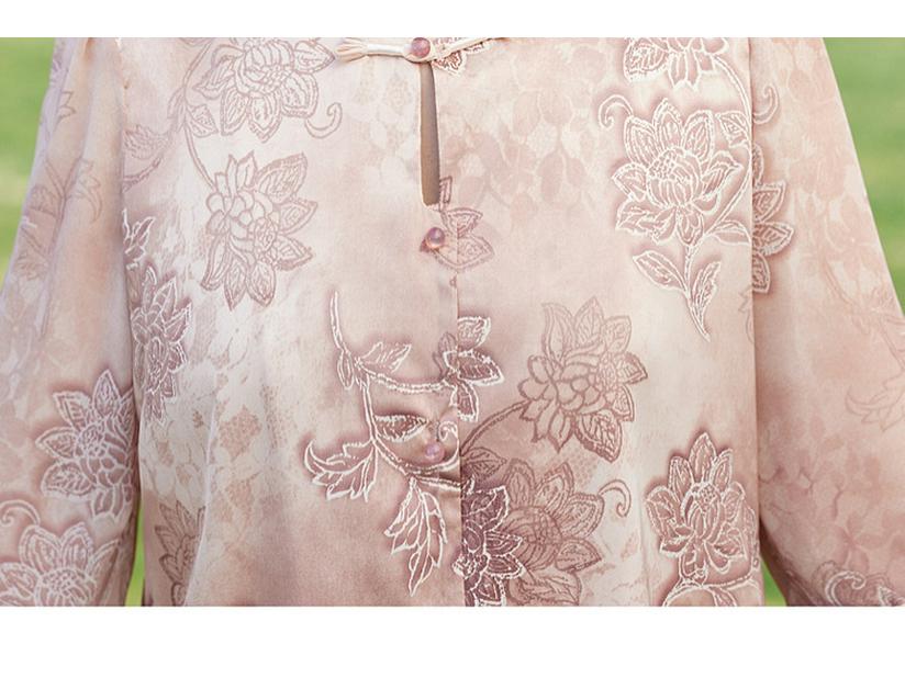 Mom's Chinese Style Blouse: Summer 2025 Chiffon Seven-Sleeve Top for Middle-Aged and Elderly Women