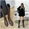 Ladies Knight Boots Classic Warm Boots Side Zipper Round-Toe Thick Heel Slim Knee Boots  Autumn Winter  Women Botas