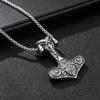 Stainless Steel Thor's Hammer Necklace - Norse Mythology Viking Pendant for Men