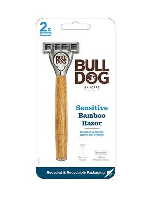 Bulldog Bulldog Skincare Bulldog Sensitive Bamboo Handle Body (with Blade) + 1 Replacement Blade Shaving Razor