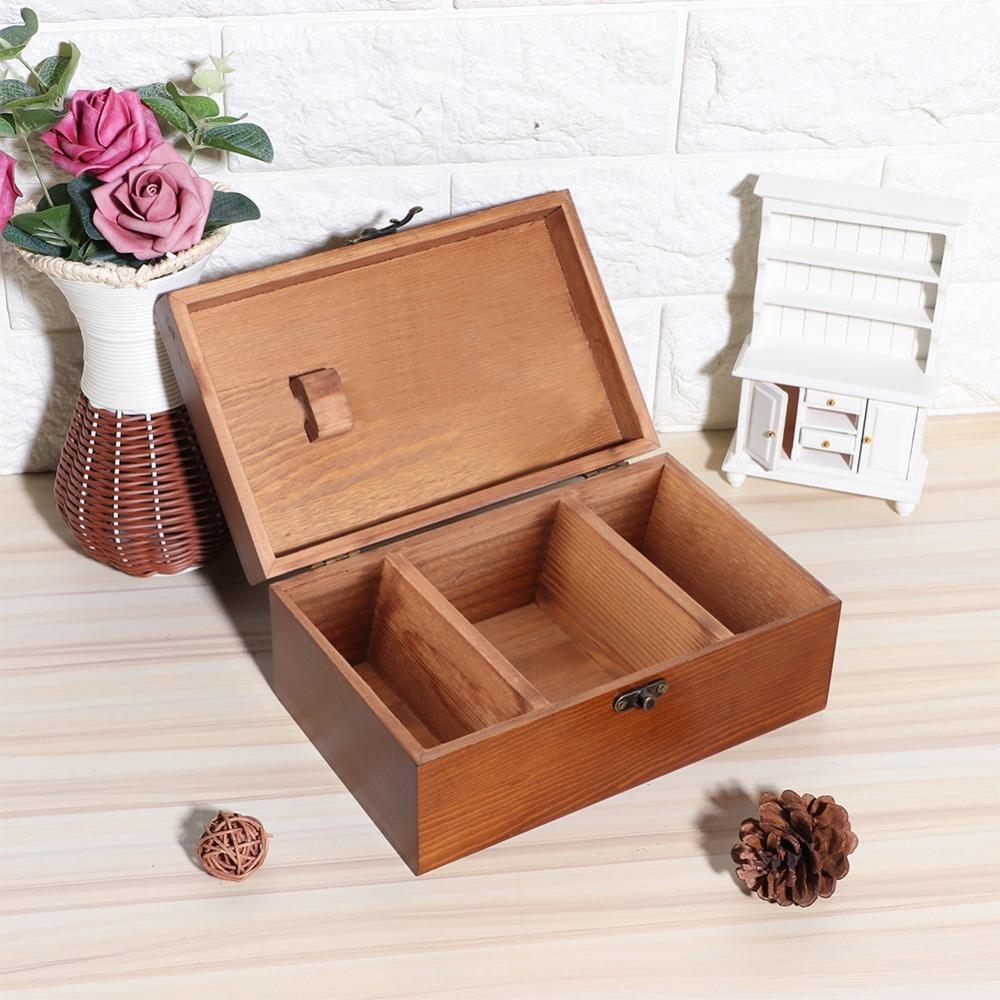 

Vintage Style Sewing Box Wooden Material Thread Storage Case Sewing Set Sewing Kit Box Home Sewing 2