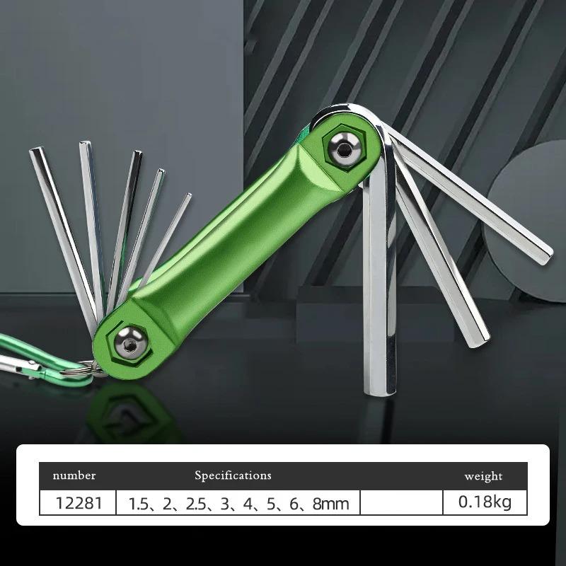 8 in 1Auto Repair Tool Hexagonal Wrench Set with Folding Function Portable Foldable Bike Multitool