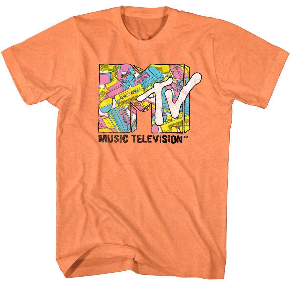 MTV Tape Cassette Collage Logo Men T Shirt 80 Walkman Headphones Music XXXXL
