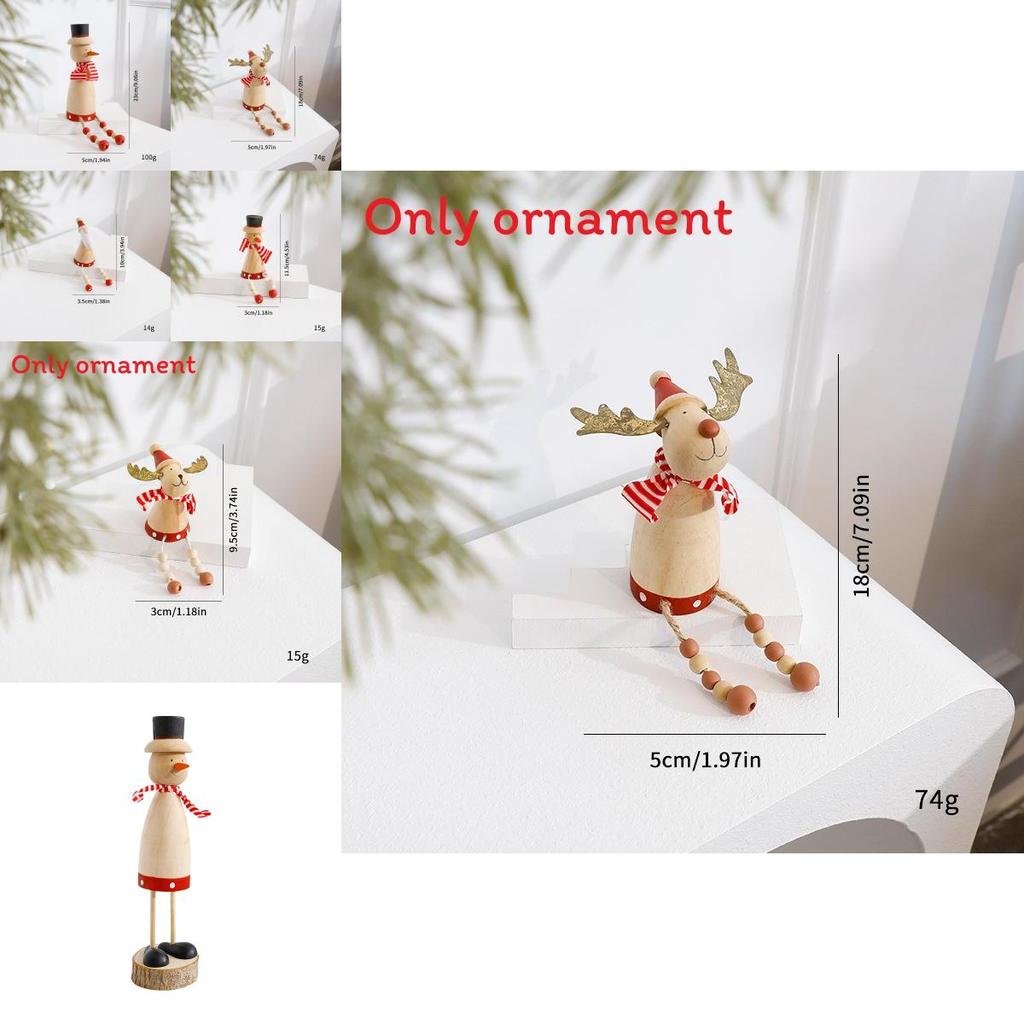 Weihnachtsmann Rentier Schneemann Holz Tischdekoration Für Feiertags-Szenen
