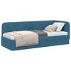 L Shaped Bed Frame In Blue 80 X 200 Cm Velvet