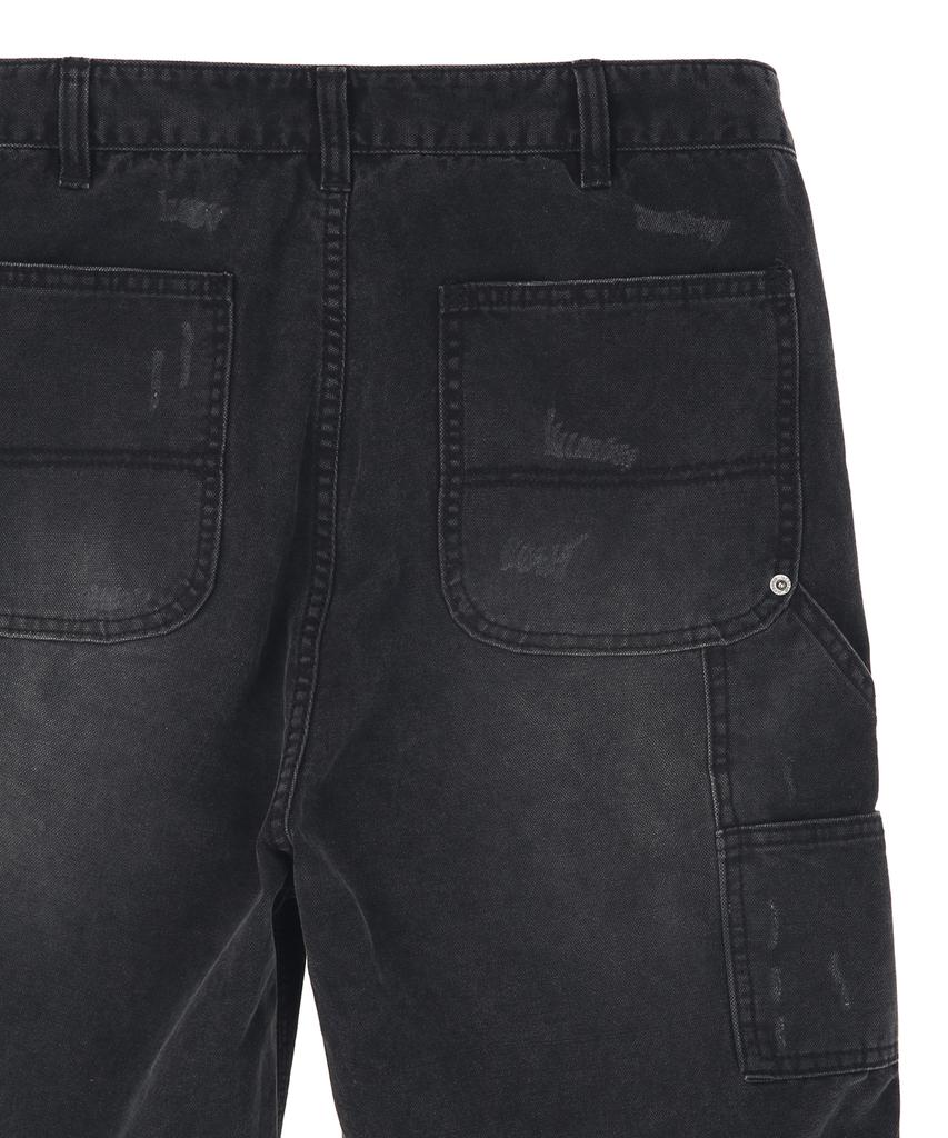IL CORSO Washed Double Knee Carpenter Pants Black