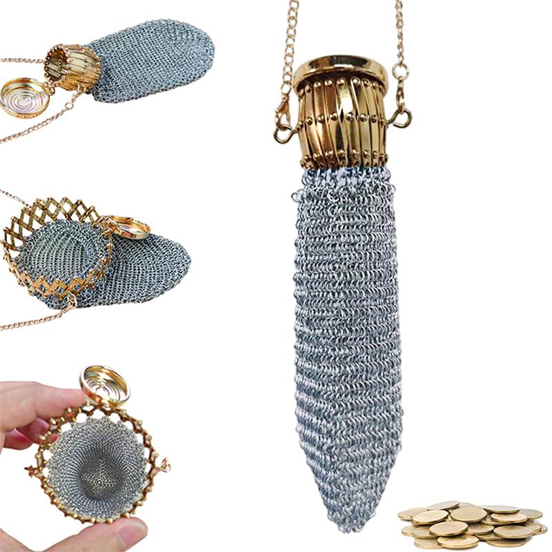 

Высококачественный кошелек ручной работы 1920-х годов, коллекционный кошелек для монет в стиле ретро из нержавеющей стали в средневековом стиле, подарки