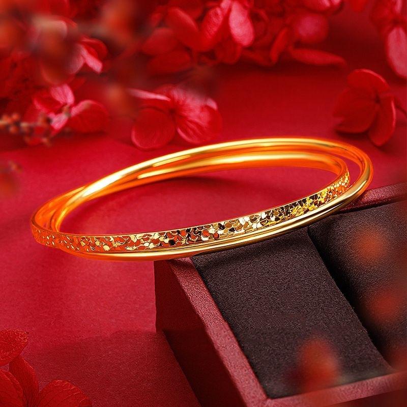Crushed Ice Double Ring Bracelet Women s Bracelet Niche Light Luxury High-end Bracelet 17CM