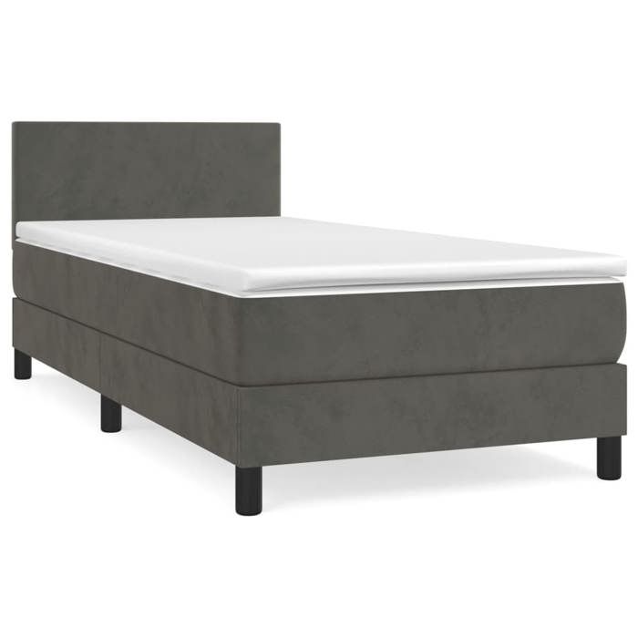 Maison Exclusive - Sommier à lattes de lit avec matelas Gris foncé 100x200 cm