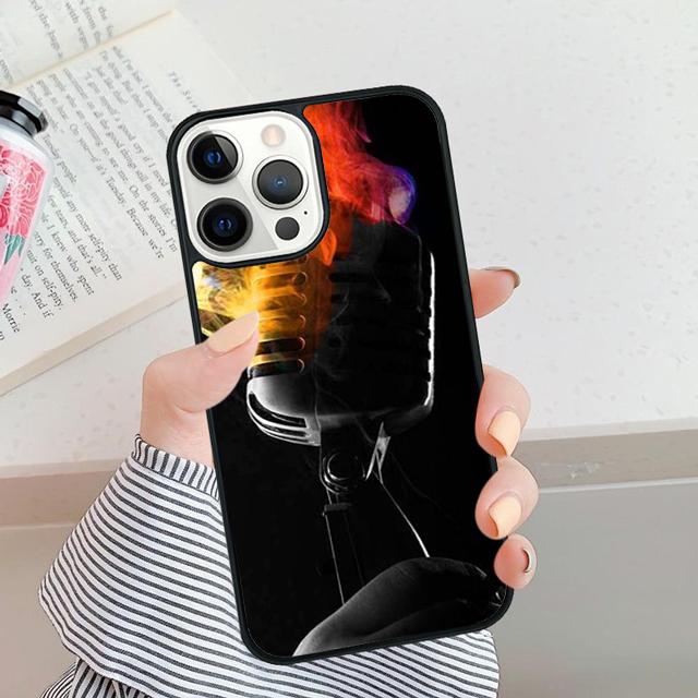 

Cool Music microphone phone Case Cover For iPhone 17 Air 16 15 14 Plus apple 16 11 12 13 Pro Max coque iPhone 13