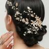 Neuestes Mode Handgemachtes Blüten Kopfschmuck Hochzeit Perlen Haarbänder Braut Schmuck Haarschmuck für Damen Frisur