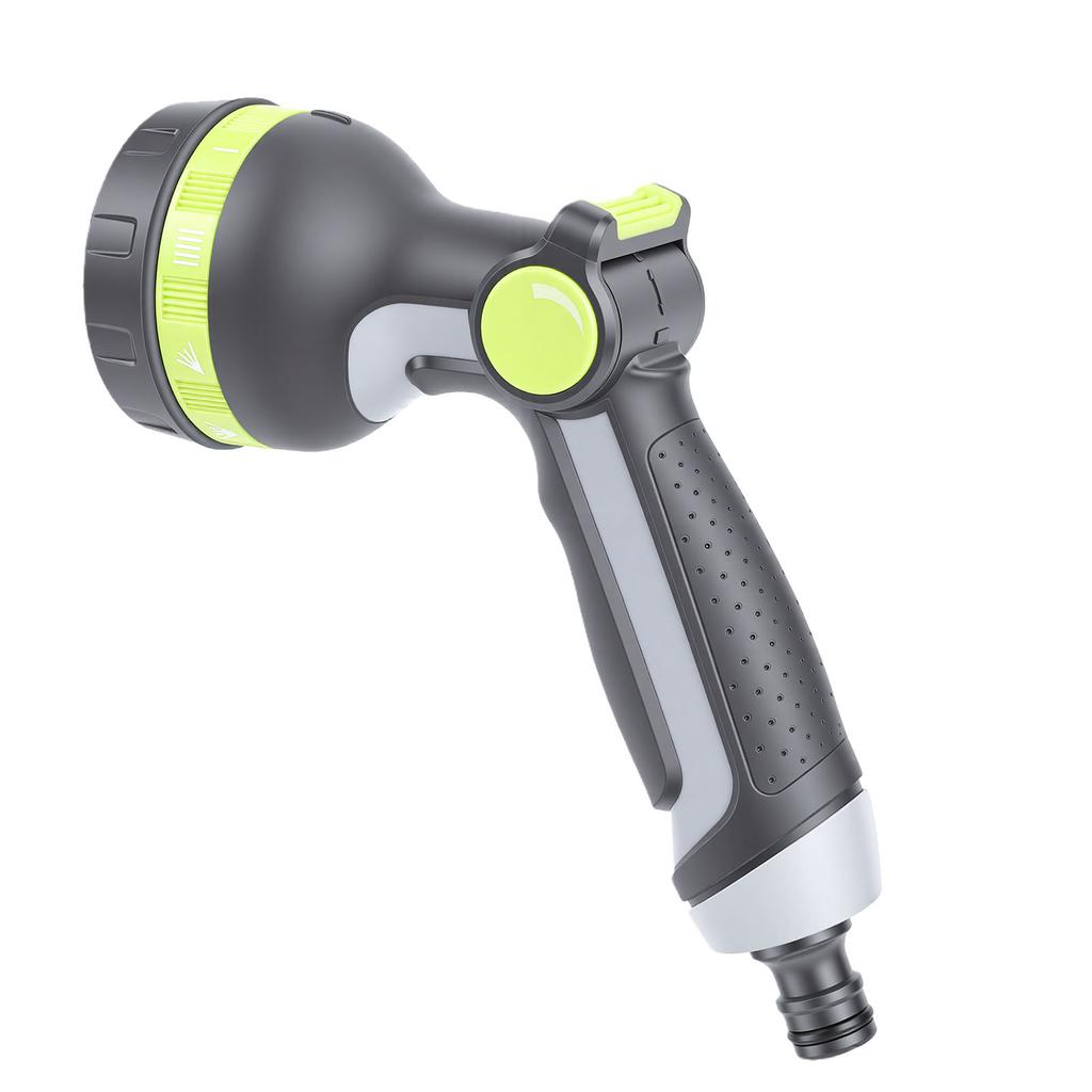 Garden Hose Nozzle Sprayer Lightweight Multifunctional High Pressure with Thumb Control for Car Washing Gray
