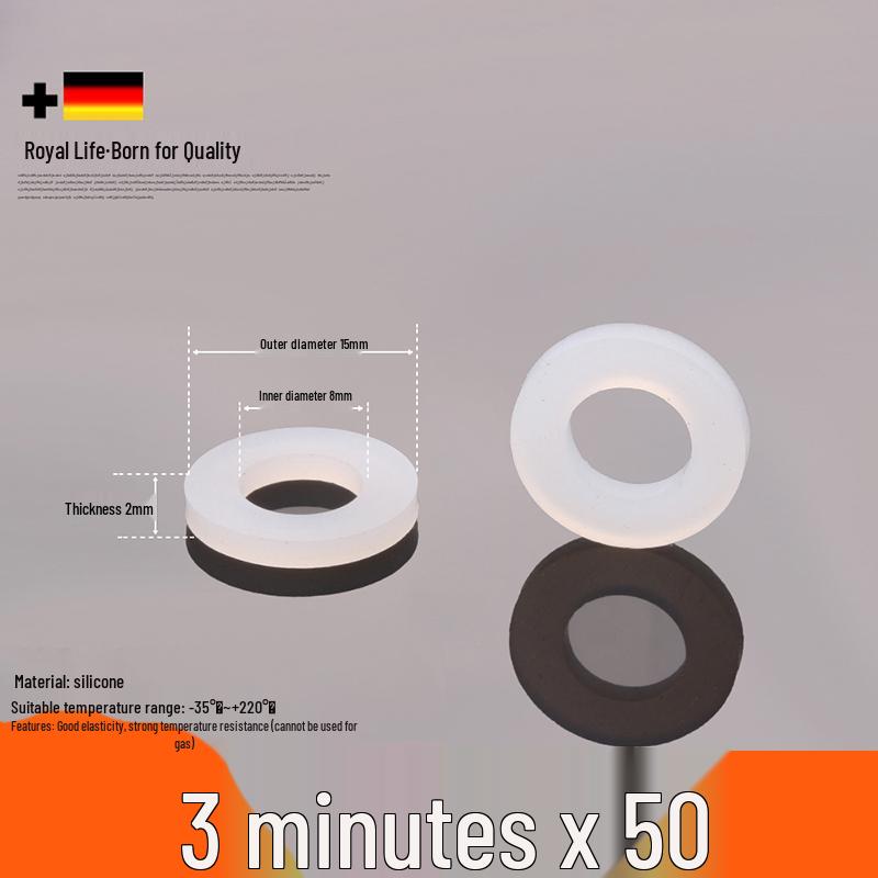 4-6 Minute Silicone Waterproof Gasket Seal for Water Heaters & Showers - Black Nitrile Rubber, Thickened Flat Washer