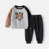 WAPYPY 2025 Boys' Cartoon Sweatshirt and Sweatpants Set - 2-Piece Kids' Outfit