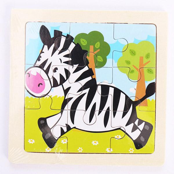 New 9 Piece Montessori Wooden Puzzle Cartoon Dinosaur Transportation Jigsaw 3d Puzzle Early Learning Educational Toys for Kids
